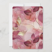 Invitation Fête des mariées des Feuilles d'or rose pâle (Dos)