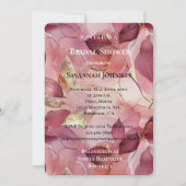 Invitation Fête des mariées des Feuilles d'or rose pâle (Devant)