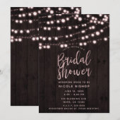 Invitation Fête des mariées des feux de bois rustique Brown r (Devant / Derrière)