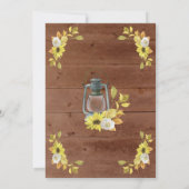 Invitation Fête des mariées des feux de lanterne de tournesol (Dos)