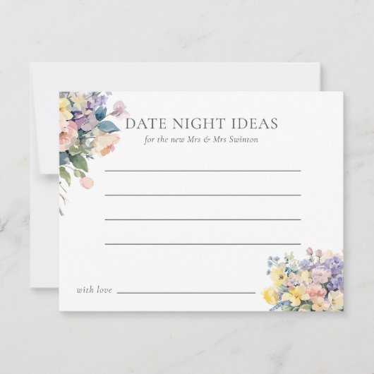 INVITATION FÊTE DES MARIÉES DES FLEURS BLOOMEUSES PASTEL DATE (Devant)