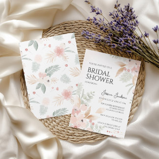 Invitation Fête des mariées des fleurs d'aquarelle de la plag