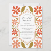 Invitation Fête des mariées des fleurs de Boho rétro (Devant)