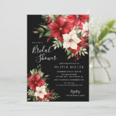 Invitation Fête des mariées des fleurs de Noël Poinsettia (Debout devant)