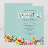 Invitation Fête des mariées des fleurs de printemps (Devant / Derrière)