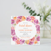 Invitation Fête des mariées des fleurs d'été brillantes (Debout devant)