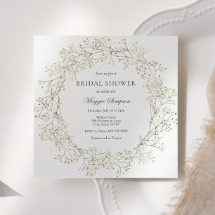 Invitation Fête des mariées des fleurs du souffle de bébé