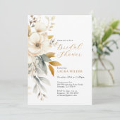 Invitation Fête des mariées des Fleurs sauvages d'aquarelle d (Debout devant)