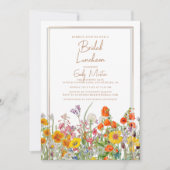 Invitation Fête des mariées des fleurs sauvages de Boho pour  (Devant)