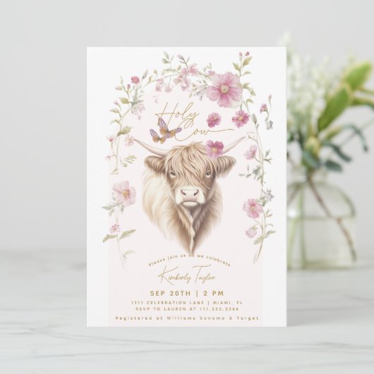 Invitation Fête des mariées des Fleurs sauvages de Holy Cow H (Debout devant)