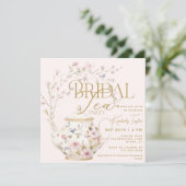 Invitation Fête des mariées des Fleurs sauvages du Tea Party (Debout devant)