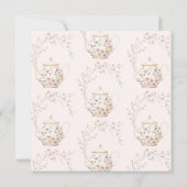 Invitation Fête des mariées des Fleurs sauvages du Tea Party (Dos)