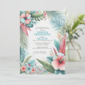 Invitation Fête des mariées des fleurs tropicales (Debout devant)