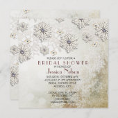 Invitation Fête des mariées des flocons de neige en dentelle  (Devant / Derrière)