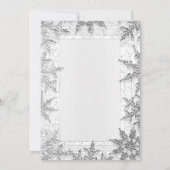 Invitation Fête des mariées des flocons d'hiver blancs et arg (Dos)