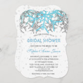 Invitation Fête des mariées des flocons d'hiver Silver Blue (Devant / Derrière)