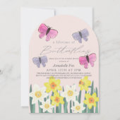 Invitation Fête des mariées des jonquilles de papillons (Devant)