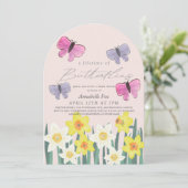 Invitation Fête des mariées des jonquilles de papillons (Debout devant)