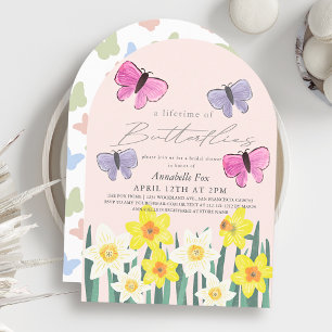 Invitation Fête des mariées des jonquilles de papillons