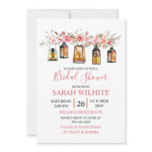 Fête des mariées des lanternes florales aquarelles