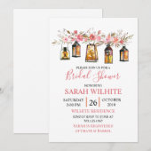 Invitation Fête des mariées des lanternes florales aquarelles (Devant / Derrière)