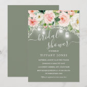 Invitation Fête des mariées des lumières florales de couleur  (Devant / Derrière)