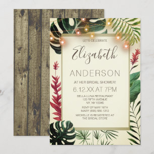 Invitation Fête des mariées des lumières Tropical Tiki