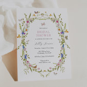 Invitation Fête des mariées des papillons et des fleurs de pr