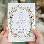 Invitation Fête des mariées des papillons et des fleurs de pr