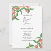 Invitation Fête des mariées des pêches aquarelle (Devant)