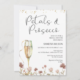 Invitation Fête des mariées des pétales fleurs sauvages et de