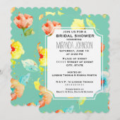 Invitation Fête des mariées des Poppies d'aquarelle de la men (Devant / Derrière)