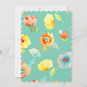 Invitation Fête des mariées des Poppies d'aquarelle de la men (Dos)