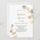 Invitation Fête des mariées des spriges d'eucalyptus dorés (Devant)
