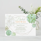 Invitation Fête des mariées des succulents du terrarium de pr (Debout devant)