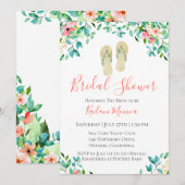 Invitation Fête des mariées des tongs floraux botaniques (Devant / Derrière)