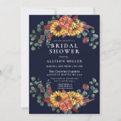 Invitation Fête des mariées des tournesols bordeaux de la mar (Devant)