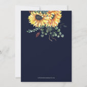 Invitation Fête des mariées des tournesols bordeaux de la mar (Dos)