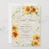 Invitation Fête des mariées des tournesols et vignes (Devant)