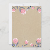 Invitation Fête des mariées des tulipes d'aquarelle de printe (Dos)