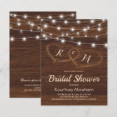 Invitation Fête des mariées des voyants de chaîne rustique (Devant / Derrière)