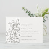 Invitation Fête des mariées d'esquisse florale Brown minimale (Debout devant)