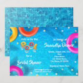 Invitation Fête des mariées d'été au bord de la piscine (Devant / Derrière)