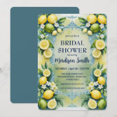 Invitation Fête des mariées d'été chic citron méditerranéen (Devant / Derrière)