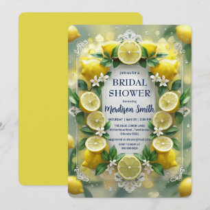 Invitation Fête des mariées d'été chic citron méditerranéen