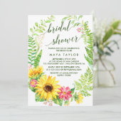 Invitation Fête des mariées d'été de couronne de tournesol (Debout devant)