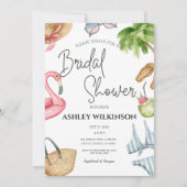 Invitation Fête des mariées d'été de la piscine de plage mode (Devant)