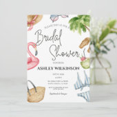 Invitation Fête des mariées d'été de la piscine de plage mode (Debout devant)