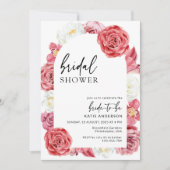 Invitation Fête des mariées d'été de l'Arche Florale Rose (Devant)