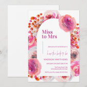 Invitation Fête des mariées d'été de l'Arche Florale rose vif (Devant / Derrière)